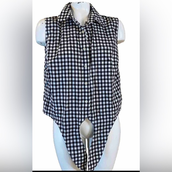 Lauren Ralph Lauren Sleeveless Gingham Tie crop top - Picture 6 of 11